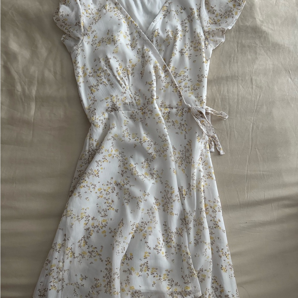 Abercrombie & Fitch White and Yellow Floral Mini Dress